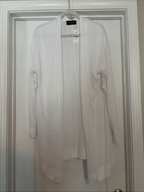 Lane Bryant White Open-Front Lightweight Cardigan